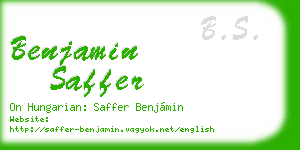 benjamin saffer business card